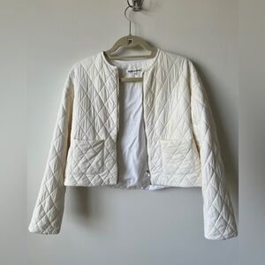 Reformation Fleet Quilted Jacket Cream XS